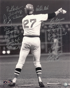 1975 Boston Red Sox Team Signed "Fisk Wave" 16x20 Photograph With 21 Signatures (Steiner)